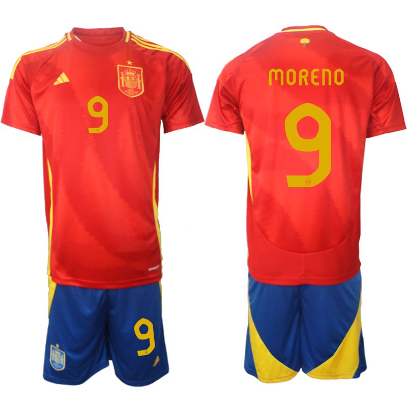 Men 2024-2025 Season Spain home red #9 Soccer Jerseys->->Soccer Country Jersey